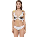Variety Of Fruit Water Berry Food Splash Kiwi Grape Low Cut Ruffle Edge Bikini Set