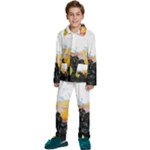 Variety Of Fruit Water Berry Food Splash Kiwi Grape Kids  Long Sleeve Velvet Pajamas Set