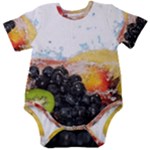 Variety Of Fruit Water Berry Food Splash Kiwi Grape Baby Short Sleeve Bodysuit