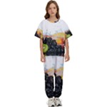 Variety Of Fruit Water Berry Food Splash Kiwi Grape Kids  Tee and Pants Sports Set