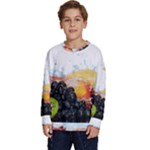 Variety Of Fruit Water Berry Food Splash Kiwi Grape Kids  Long Sleeve Jersey
