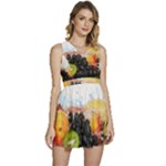 Variety Of Fruit Water Berry Food Splash Kiwi Grape Sleeveless High Waist Mini Dress