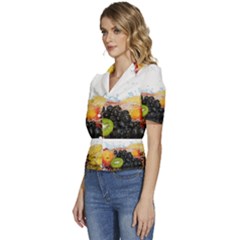 Puffed Short Sleeve Button Up Jacket 