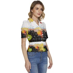 Puffed Short Sleeve Button Up Jacket 