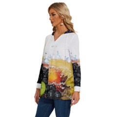Long Sleeve Drawstring Hooded Top 
