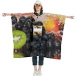 Variety Of Fruit Water Berry Food Splash Kiwi Grape Women s Hooded Rain Ponchos