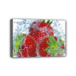 Red Strawberries Water Squirt Strawberry Fresh Splash Drops Mini Canvas 6  x 4  (Stretched)