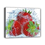 Red Strawberries Water Squirt Strawberry Fresh Splash Drops Canvas 10  x 8  (Stretched)