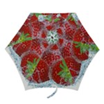 Red Strawberries Water Squirt Strawberry Fresh Splash Drops Mini Folding Umbrellas