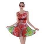 Red Strawberries Water Squirt Strawberry Fresh Splash Drops Skater Dress