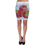 Red Strawberries Water Squirt Strawberry Fresh Splash Drops Bodycon Skirt