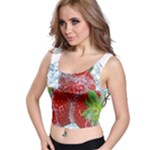 Red Strawberries Water Squirt Strawberry Fresh Splash Drops Crop Top