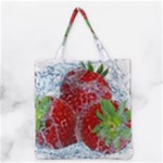 Red Strawberries Water Squirt Strawberry Fresh Splash Drops Grocery Tote Bag