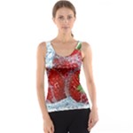 Red Strawberries Water Squirt Strawberry Fresh Splash Drops Tank Top