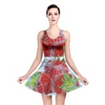 Red Strawberries Water Squirt Strawberry Fresh Splash Drops Reversible Skater Dress