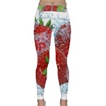 Red Strawberries Water Squirt Strawberry Fresh Splash Drops Classic Yoga Leggings