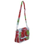 Red Strawberries Water Squirt Strawberry Fresh Splash Drops Shoulder Bag with Back Zipper