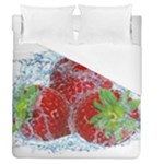 Red Strawberries Water Squirt Strawberry Fresh Splash Drops Duvet Cover (Queen Size)