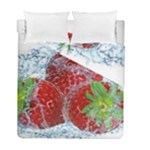 Red Strawberries Water Squirt Strawberry Fresh Splash Drops Duvet Cover Double Side (Full/ Double Size)