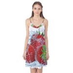 Red Strawberries Water Squirt Strawberry Fresh Splash Drops Camis Nightgown 