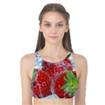 Red Strawberries Water Squirt Strawberry Fresh Splash Drops Tank Bikini Top