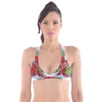 Red Strawberries Water Squirt Strawberry Fresh Splash Drops Plunge Bikini Top