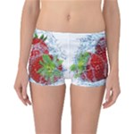 Red Strawberries Water Squirt Strawberry Fresh Splash Drops Reversible Boyleg Bikini Bottoms