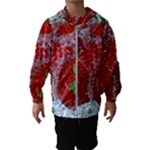 Red Strawberries Water Squirt Strawberry Fresh Splash Drops Kids  Hooded Windbreaker