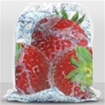 Red Strawberries Water Squirt Strawberry Fresh Splash Drops Drawstring Bag (Large)