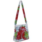 Red Strawberries Water Squirt Strawberry Fresh Splash Drops Zipper Messenger Bag