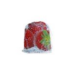 Red Strawberries Water Squirt Strawberry Fresh Splash Drops Drawstring Pouch (XS)