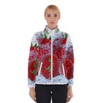 Red Strawberries Water Squirt Strawberry Fresh Splash Drops Women s Bomber Jacket