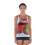 Red Strawberries Water Squirt Strawberry Fresh Splash Drops Sport Tank Top 