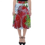 Red Strawberries Water Squirt Strawberry Fresh Splash Drops Classic Midi Skirt