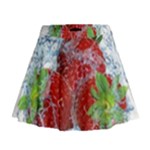 Red Strawberries Water Squirt Strawberry Fresh Splash Drops Mini Flare Skirt