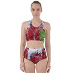 Red Strawberries Water Squirt Strawberry Fresh Splash Drops Racer Back Bikini Set