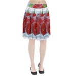 Red Strawberries Water Squirt Strawberry Fresh Splash Drops Pleated Skirt