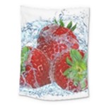 Red Strawberries Water Squirt Strawberry Fresh Splash Drops Medium Tapestry