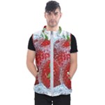 Red Strawberries Water Squirt Strawberry Fresh Splash Drops Men s Puffer Vest