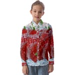 Red Strawberries Water Squirt Strawberry Fresh Splash Drops Kids  Long Sleeve Shirt