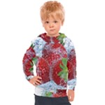 Red Strawberries Water Squirt Strawberry Fresh Splash Drops Kids  Hooded Pullover