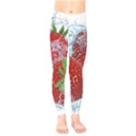 Red Strawberries Water Squirt Strawberry Fresh Splash Drops Kids  Leggings