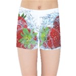 Red Strawberries Water Squirt Strawberry Fresh Splash Drops Kids  Sports Shorts