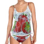 Red Strawberries Water Squirt Strawberry Fresh Splash Drops Tankini Set