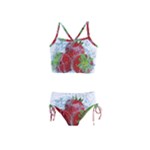 Red Strawberries Water Squirt Strawberry Fresh Splash Drops Girls  Tankini Swimsuit