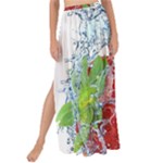 Red Strawberries Water Squirt Strawberry Fresh Splash Drops Maxi Chiffon Tie-Up Sarong