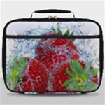 Red Strawberries Water Squirt Strawberry Fresh Splash Drops Full Print Lunch Bag