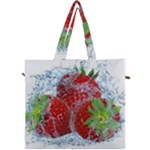 Red Strawberries Water Squirt Strawberry Fresh Splash Drops Canvas Travel Bag