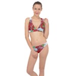 Red Strawberries Water Squirt Strawberry Fresh Splash Drops Classic Banded Bikini Set 
