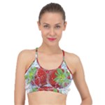 Red Strawberries Water Squirt Strawberry Fresh Splash Drops Basic Training Sports Bra